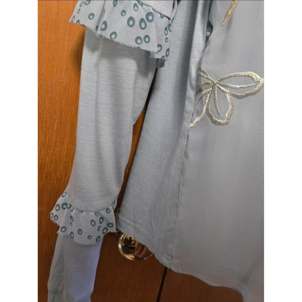 Anthropologie Tiny NWOT Embroidered Floral Ruffle Blouse Top Size Small‎ - Picture 7 of 11